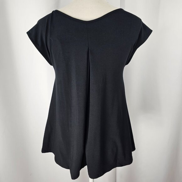 Universal Standard Women's Black Flowy Cap Sleeve Split Back Top Size XS NWT - Picture 7 of 12